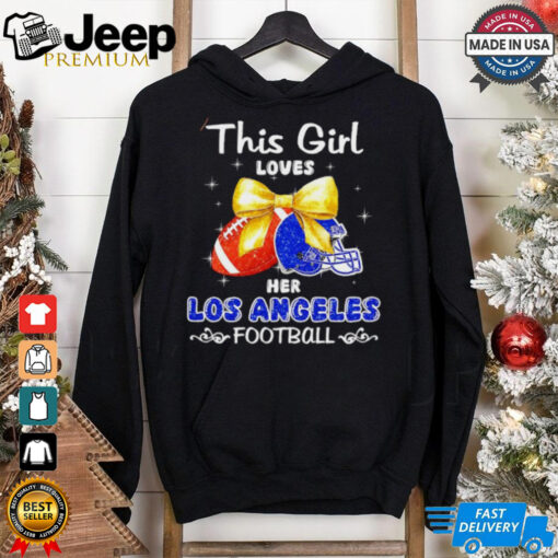 This girl loves her Los Angeles Rams Football faux glitter shirt