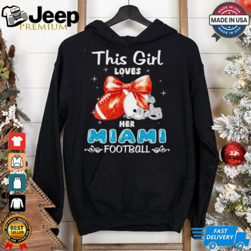 This girl loves her Miami Dolphins Football faux glitter shirt