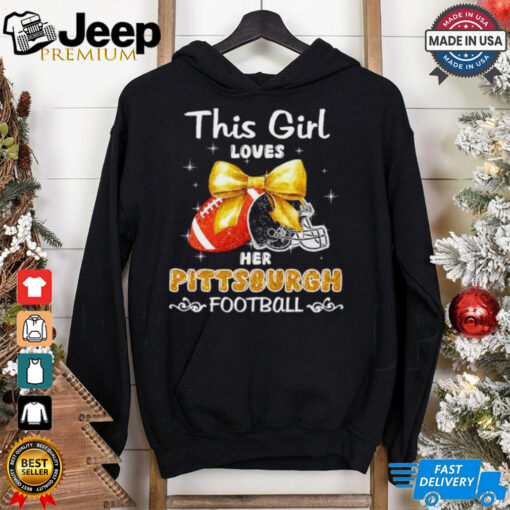 This girl loves her Pittsburgh Steelers Football faux glitter shirt