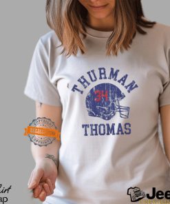 Thurman Thomas Buffalo Helmet Font Football shirt