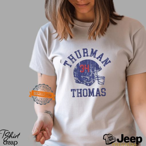 Thurman Thomas Buffalo Helmet Font Football shirt