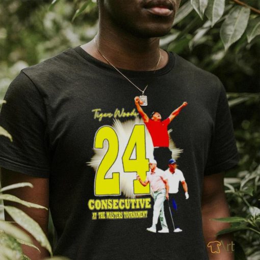 Tiger Woods consecutive at the masters tournament shirt