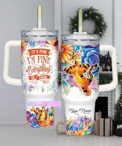 Tigger Tumbler 40oz, It's Fine I'm Fine Tumbler, Custom Tigger Tumbler