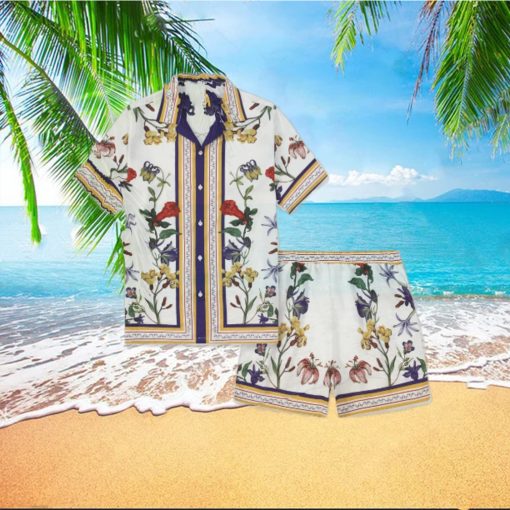 Tiki Party Holiday Hibiscus Floral Hawaiian Shirt And Short