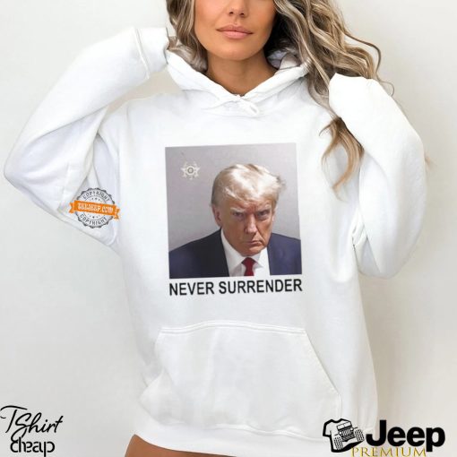 Tommy Robinson And Trump Mugshot Never Surrender Shirt