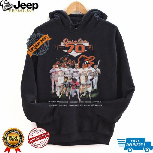 Top Baltimore orioles 70 years of legends from 1954 to 2024 shirt