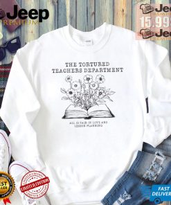 Top The tortured teachers department floral book shirt