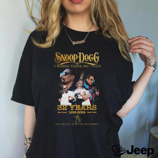 Top snoop Dogg I wanna thank mer tour 32 years 1992 2024 thank you for the memories signatures shirt