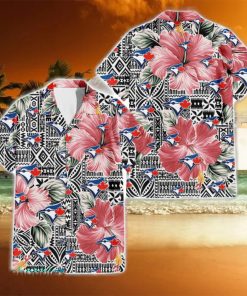 Toronto Blue Jays Pink Hibiscus Vintage Pattern 3D Hawaiian Shirt Best Summer Gift