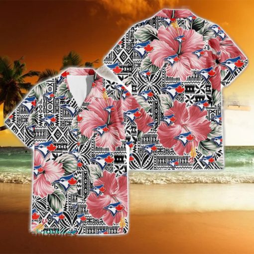 Toronto Blue Jays Pink Hibiscus Vintage Pattern 3D Hawaiian Shirt Best Summer Gift