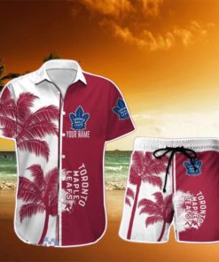 Toronto Maple Leafs Hawaiian Shirt And Short Palm Tree Custom Name