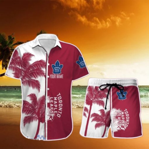 Toronto Maple Leafs Hawaiian Shirt And Short Palm Tree Custom Name