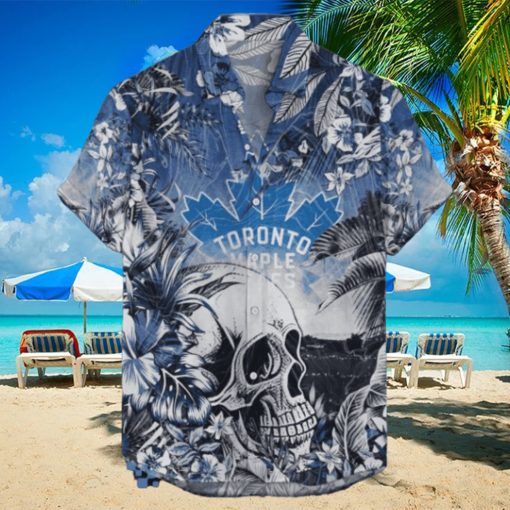 Toronto Maple Leafs NHL Hawaiian Shirt Tropical Skull Design For Men Women