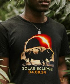 Total Solar Eclipse April 8 2024 America Solar Eclipse Funny Bison shirt