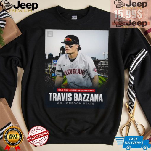 Travis Bazzana Cleveland Guardians No. 1 Pick 2 B Oregon State shirt