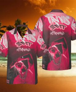 Travis Scott Astroworld Black And Pink Color Hawaiian Shirt