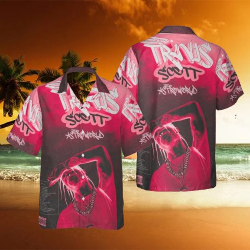 Travis Scott Astroworld Black And Pink Color Hawaiian Shirt