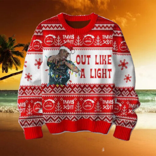 Travis Scott Out Like A Like Red Snowflake Pattern 2024 Ugly Christmas Sweater