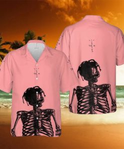 Travis Scott Skull Jack Catus Pink Pastel Color Hawaiian Shirt