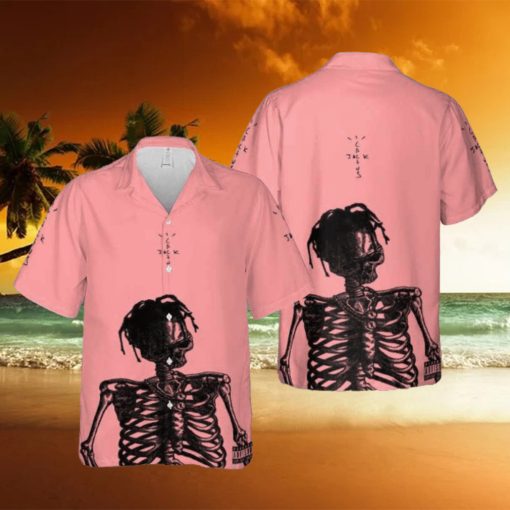 Travis Scott Skull Jack Catus Pink Pastel Color Hawaiian Shirt