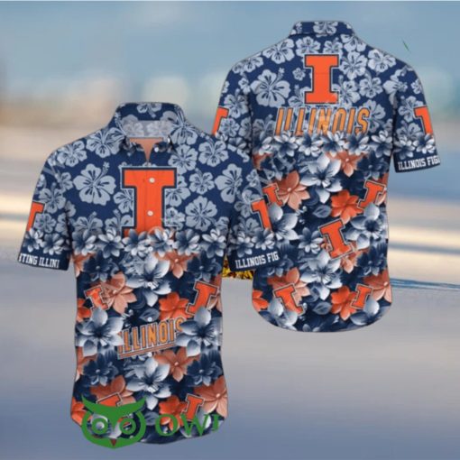 Trending Summer Illinois Fighting Illini NCAA3 Hawaiian Shirt 2024