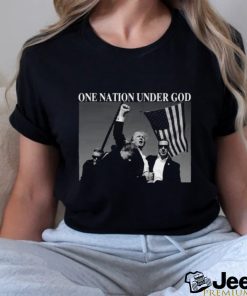 Trending Trump Attempted Assassination Never Back Down One Nation Under God Trump 2024 T shirt