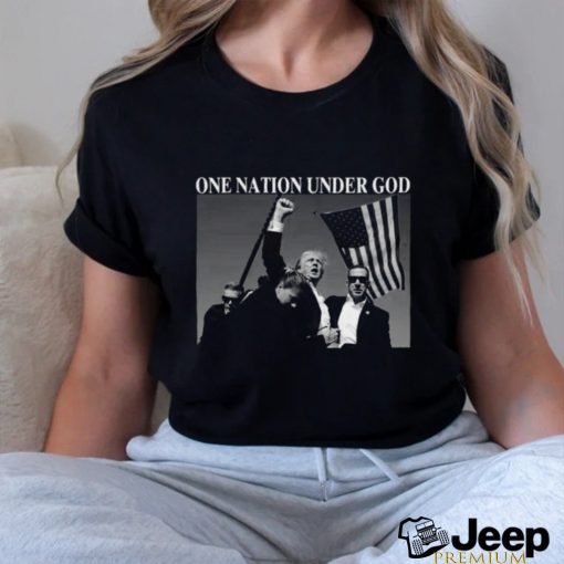 Trending Trump Attempted Assassination Never Back Down One Nation Under God Trump 2024 T shirt