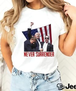 Trending Trump Rally Never Surrender Us Flag T shirt