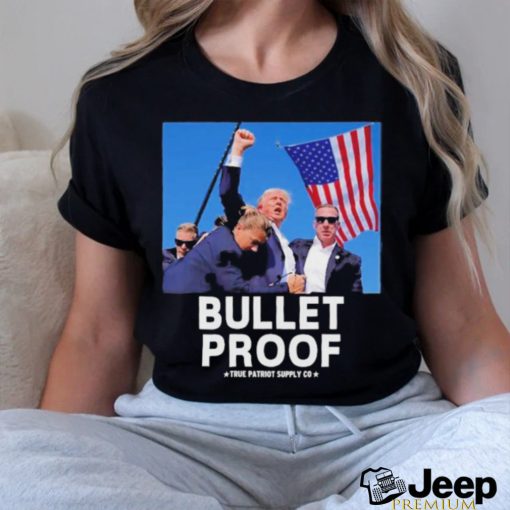 Trending Trump Shot Assassination Attempt Bullet Proof Fist Raised T shirt