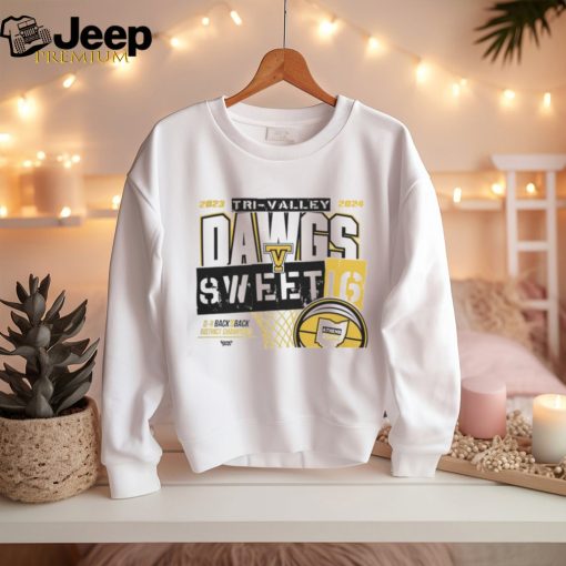 Tri Valley Basketball 2023 2024 Dawgs Sweet 16 Dii Back 2 Back District Champions Shirt