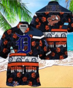 Tropical Floral Motifs Detroit Tigers Aloha Shirt