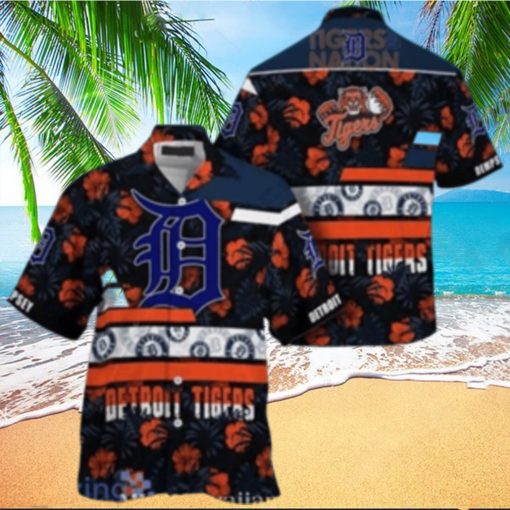 Tropical Floral Motifs Detroit Tigers Aloha Shirt