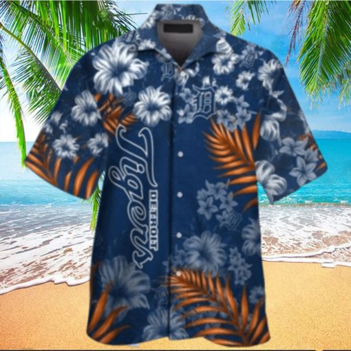 Tropical Flowers And Detroit Tigers Team Spirit Hawaiian Shirt