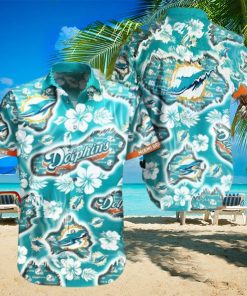Tropical Hibiscus Flower Miami Dolphins NFL Hawaiian Shirt
