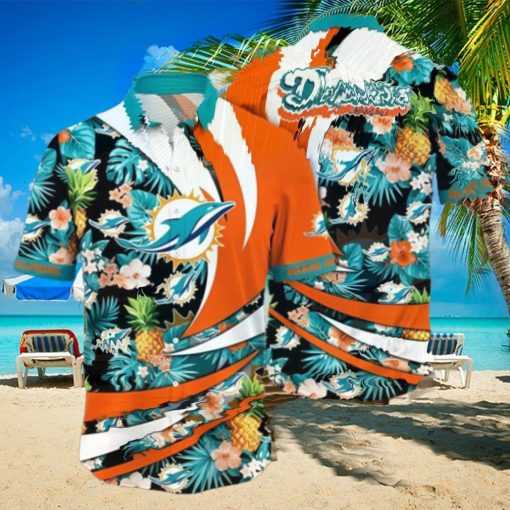 Tropical Plant Miami Dolphins NFL Hawaiian Shirt Beach Days Aloha Gift