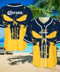 Tropical Retro Skull Corona Beer Branded Baseball Jersey
