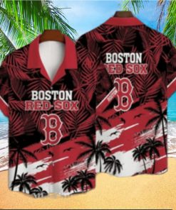 Tropical Sunset And Palm Boston Red Sox Hawaiian Shirt