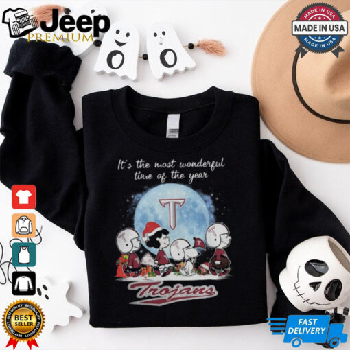 Troy Trojans It The Most Wonderful Time Of The Year Peanut Characters Christmas Shirt