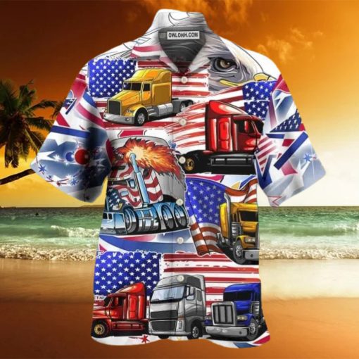 Truck USA Flag Independence Day Hawaiian Shirt