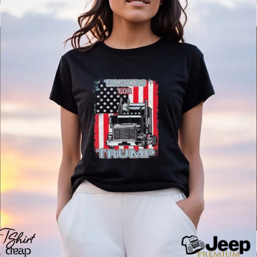 Truckers For Trump American Flag Trump 2024 Shirt