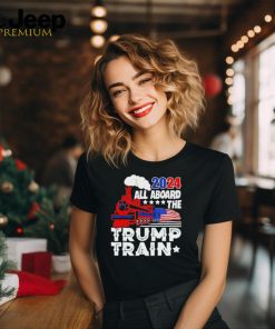 Trump 2024 All Aboard The Trump Train Usa American Flag Shirt