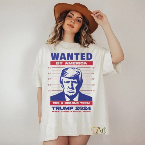 Trump 2024 WANTED poster   wanted for a second term   kiss cut sticker   waterbottle, journal, laptop   make a statement