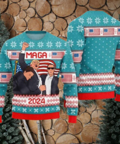 Trump Maga 2024 Ugly Christmas Sweater, Donald Trump Vote Election Ugly Sweater