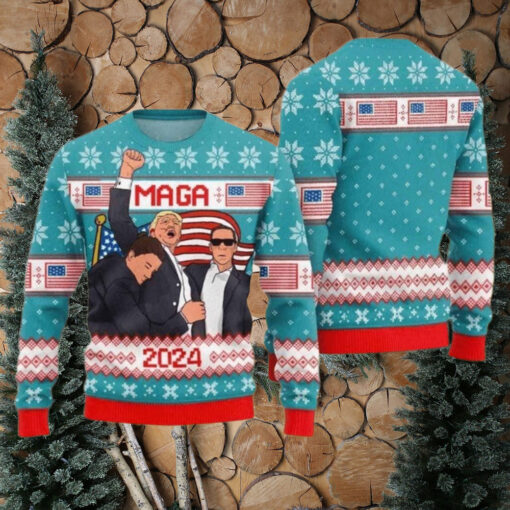 Trump Maga 2024 Ugly Christmas Sweater, Donald Trump Vote Election Ugly Sweater