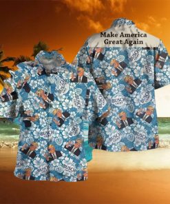 Trump Make America Great Again Busch Light Hawaiian Shirt Memes