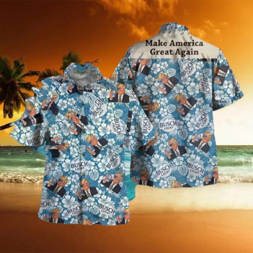 Trump Make America Great Again Busch Light Hawaiian Shirt Memes