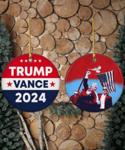 Trump Vance 2024 Christmas Ornament, Trump For President Holiday Ornament