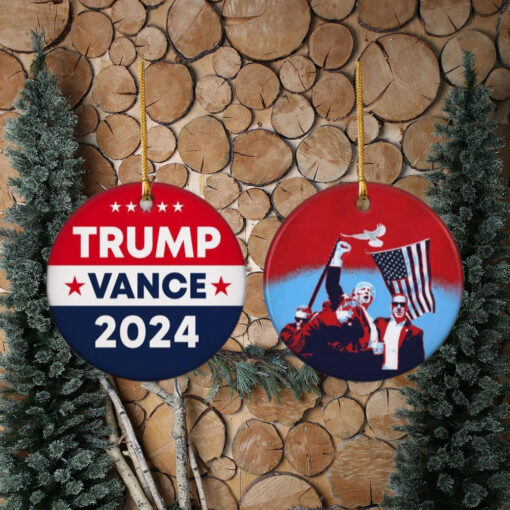 Trump Vance 2024 Christmas Ornament, Trump For President Holiday Ornament