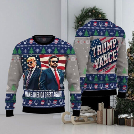 Trump Vance Make America Great Again 2024 Ugly Christmas Sweater