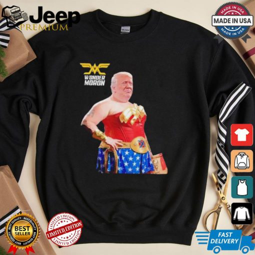 Trump wonder moron woman holding KFC french fried shirt